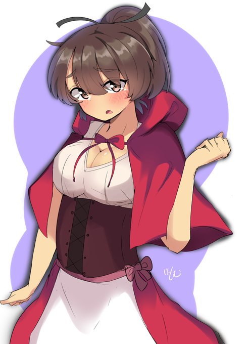 #ガルパン版深夜のお絵描き60分一本勝負
#ガルパン版深夜のお絵描き60分一本勝負_20200421
お題「小山柚子」
赤ずきん～ 