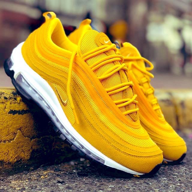 yellow air max 97 on feet