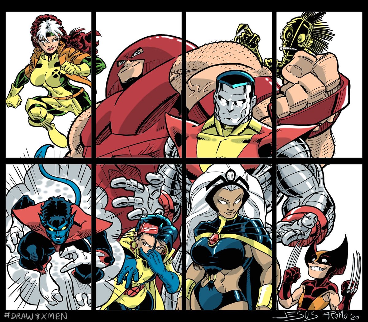 romononsense's tweet photo. #draw8xmen finished. @Joe_Quinones #Rogue #Juggernaut #Warlock #Storm #Knightcrawler #Jubilee #Colossus #Wolvi #xmen https://t.co/2dKRP8vyPp
