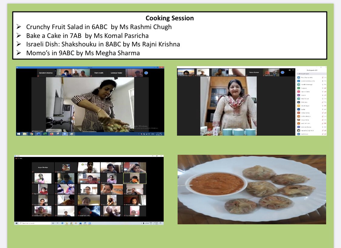 Online Cooking classes were organised for Middle school students where they learnt the nuances of #culinarydelights like momo’s, chocolate cake, Shakshaouku (an Irish dish), salads  <a href="/RamChan89264916/">Ram Chand</a> @DivyaKa42842603 <a href="/rashmi94683557/">rashmi</a> <a href="/neelu71261164/">neelu</a> <a href="/swati66276520/">swati</a> <a href="/SapruShalini/">shalini sapru</a>