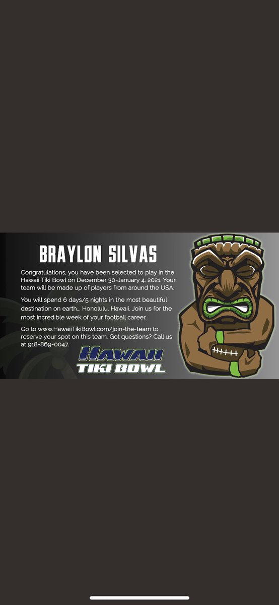 BraylonSilvas's tweet photo. Honored to be invited to the Hawaii Tiki Bowl in Honolulu, Hawaii! https://t.co/RE1x7j6HQB