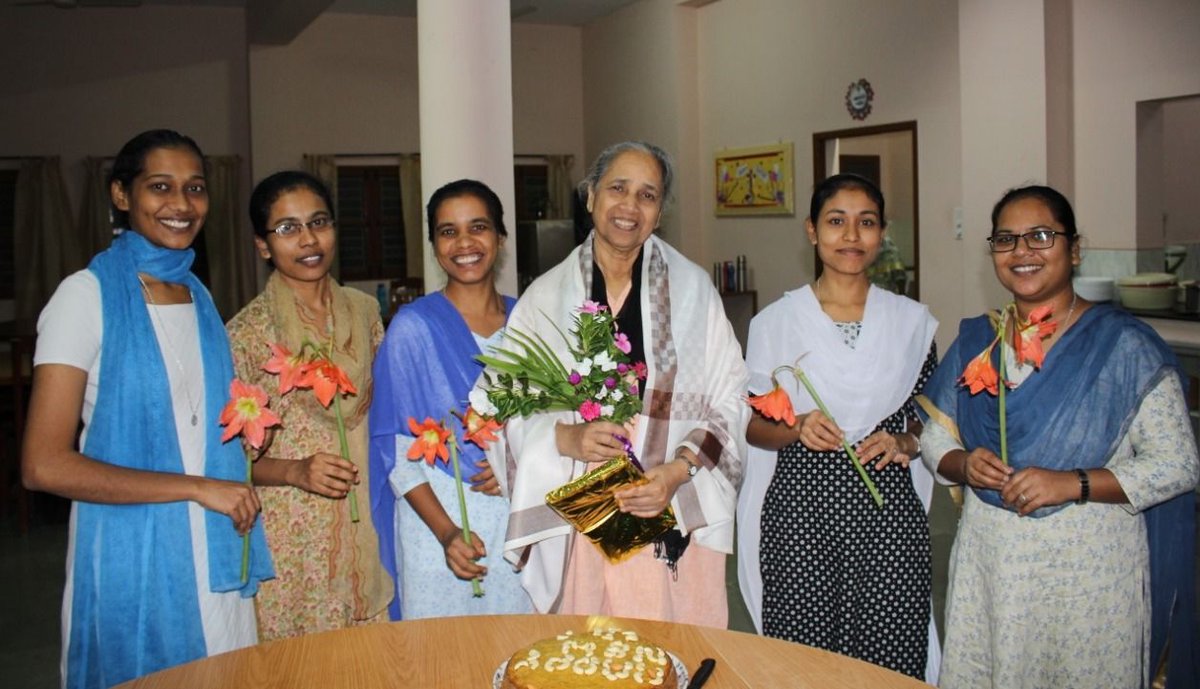 Tertian Sisters emerged renewed and joyful after their three-week retreat. There was a  celebration before dinner and Sister Bridget Vadakeattam was honored and appreciated for her generously and spontaneously agreeing to guide the Sisters during their sacred time with the Lord.