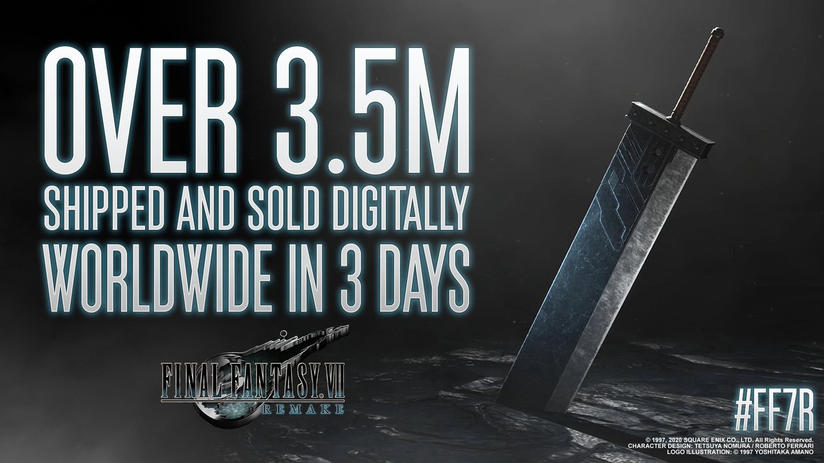 HOLY SHIT!!! FINAL FANTASY VII REMAKE BROKE SPIDER MAN RECORDS (3.3MILLION IN 3 DAYS) AND SOLD 3.5 MIL IN 3 DAYS.FINAL FANTASY VII REMAKE IS THE FASTEST SELLING PS4 EXCLUSIVE EVER 