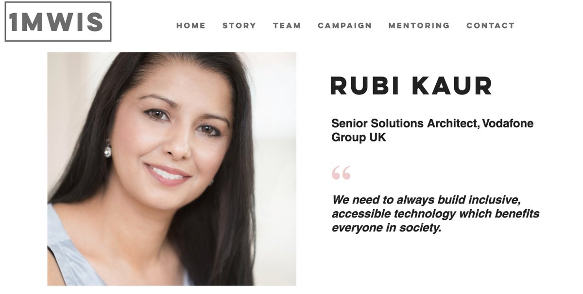THREAD 18/51 Welcome Rubi Kaur- a senior solutions architect - who designs technical solutions to business problems and is passionate about building better societies powered by technology that is inclusive & accessible. Ft & thx  @rubiredblue  http://www.1mwis.com/profiles/rubi-kaur