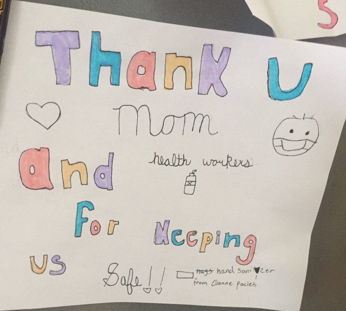 5th in a series of Thank You's made by my Ss to all #healthcareworkers for everything they are doing to help people with covid19. #ccsd93 #RDbulldogs #ProudToBeD93