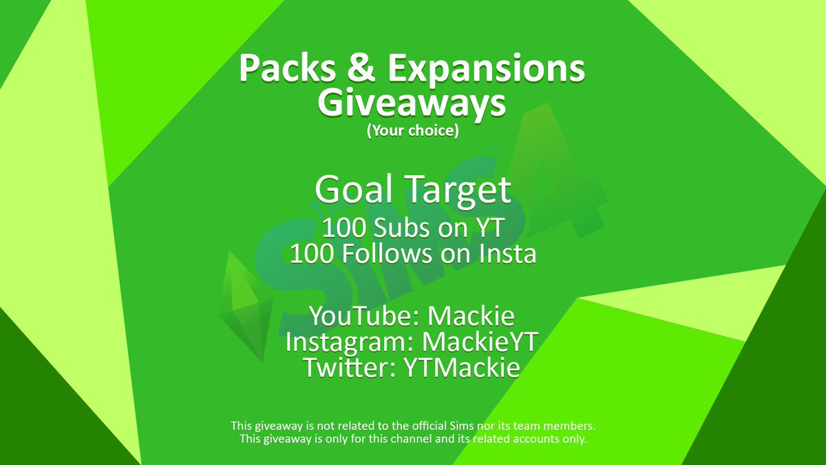 ytmackie's tweet image. I'm doing a giveaway of packs and expansions of your choice if I reach my target goal. Please RT or spread the word!! #sims4 #competition #giveaways