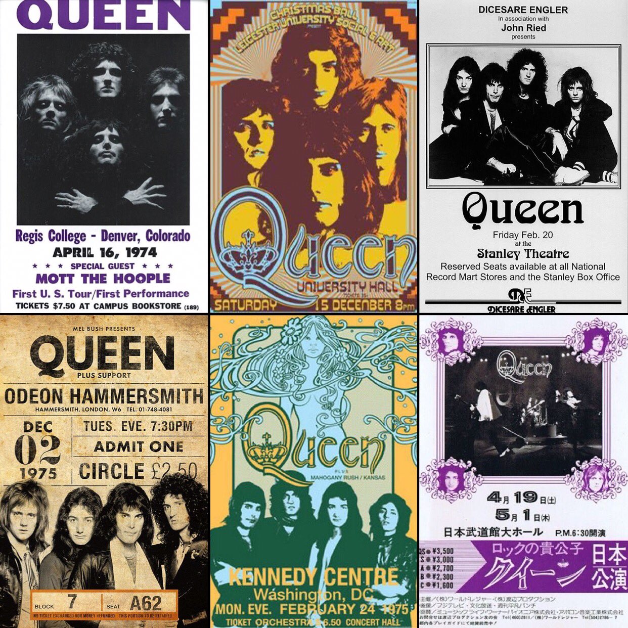 Roger Queen Queenのポスターどれもかっこいい 日本初公演のはやっぱりフォントが香ばしい Queen クイーン T Co Fquepfjwtr Twitter