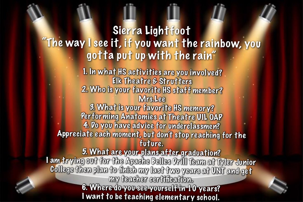 Elk Theatre Senior Spotlight