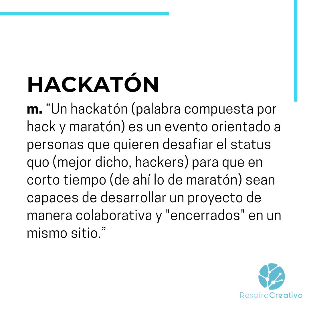 Respiro Creativo es el primer hackatón creativo y cultural de Latam donde buscamos ideas para la industria de las ideas. 

Inscríbete gratis en respirocreativo.org

Cierre de inscripción: abril 22. 
#respirocreativo
#hackatóncreativaycultural