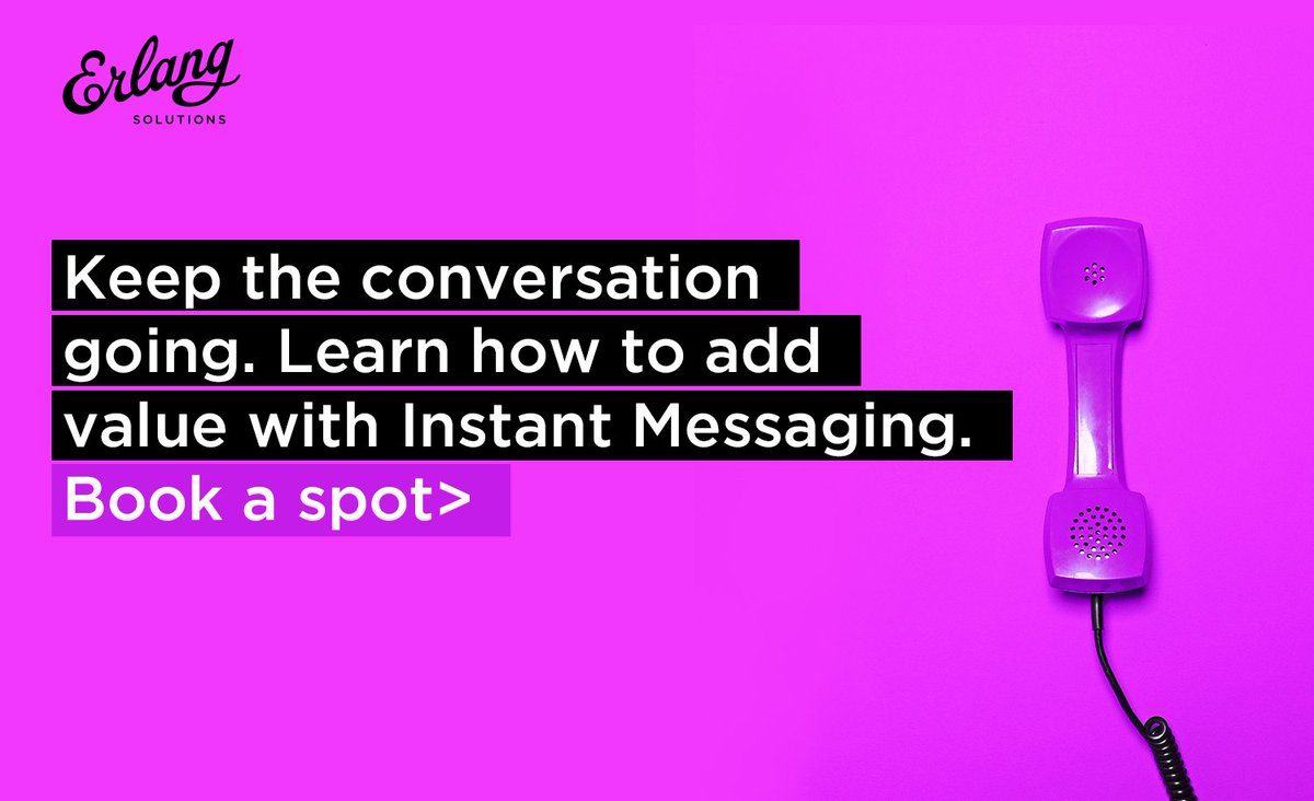 soErlang's tweet image. Join a new webinar from the #MongooseIM team! Learn all about what makes a good instant messaging platform and why it&apos;s valuable for both the application owner and its end-users. Register for free ow.ly/Wkno50ziNWs