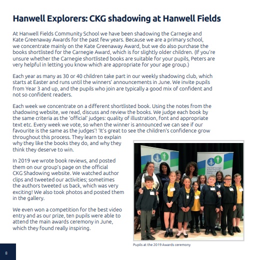 LibraryHanwell's tweet photo. Mrs Griffiths spotted an article by our extremely wonderful librarian Mrs Jones @HanwellFields in the @CILIPCKG CKG Bookshelf magazine during a Zoom webinar - take a look..... https://t.co/LeMG3bmh1d @UnitedLearning #cilipwebinar #CKG20 #fantasticmemories https://t.co/71qcjq1axo