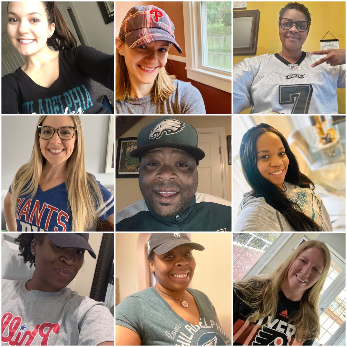 WESpsychologist's tweet photo. Warner staff celebrating Virtual Spirit week! Day 2: We Are Still Sports Fans! #wesvirtualspiritweek https://t.co/oA3wnDkbu1