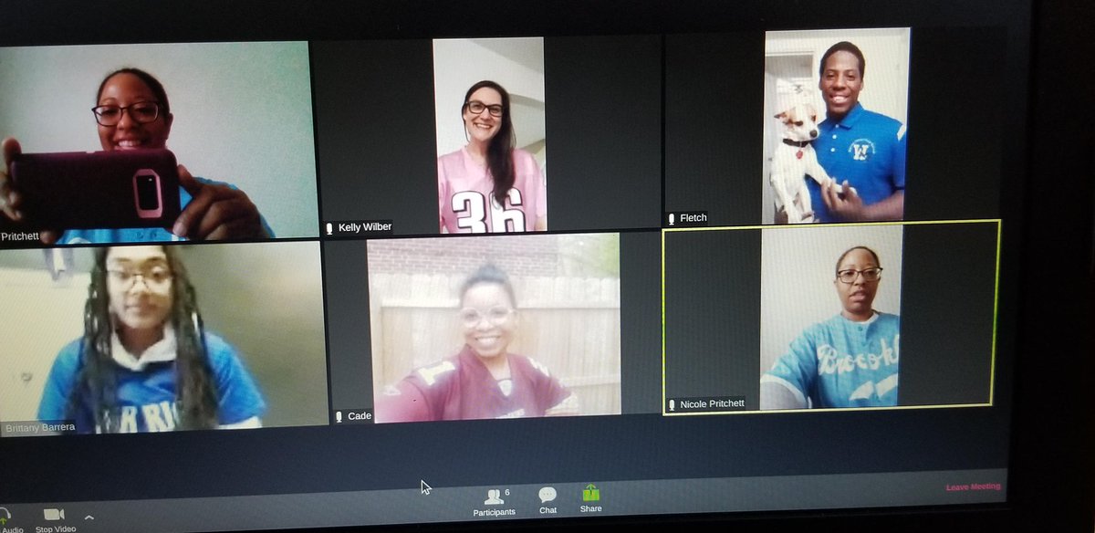 WESpsychologist's tweet photo. The UA team celebrating Virtual Spirit week! Day 2: We Are Still Sports Fans! #wesvirtualspiritweek https://t.co/lyv1zpRZD7