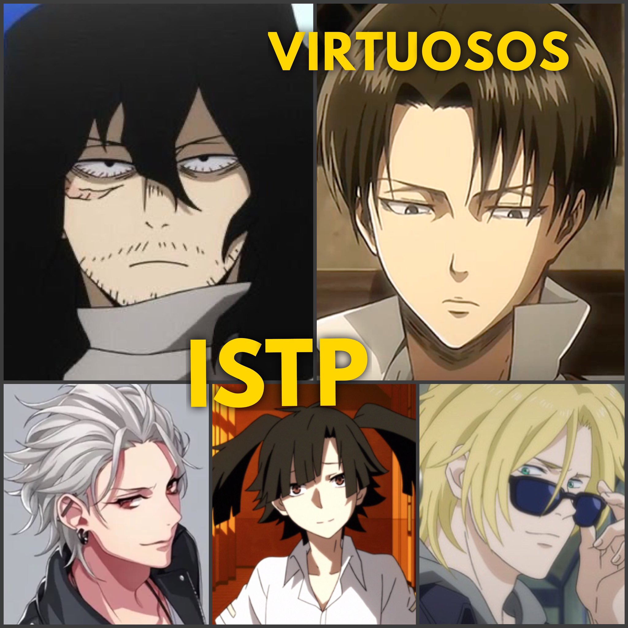 Which anime characters' personality types are an ISTJ, and an ISTP