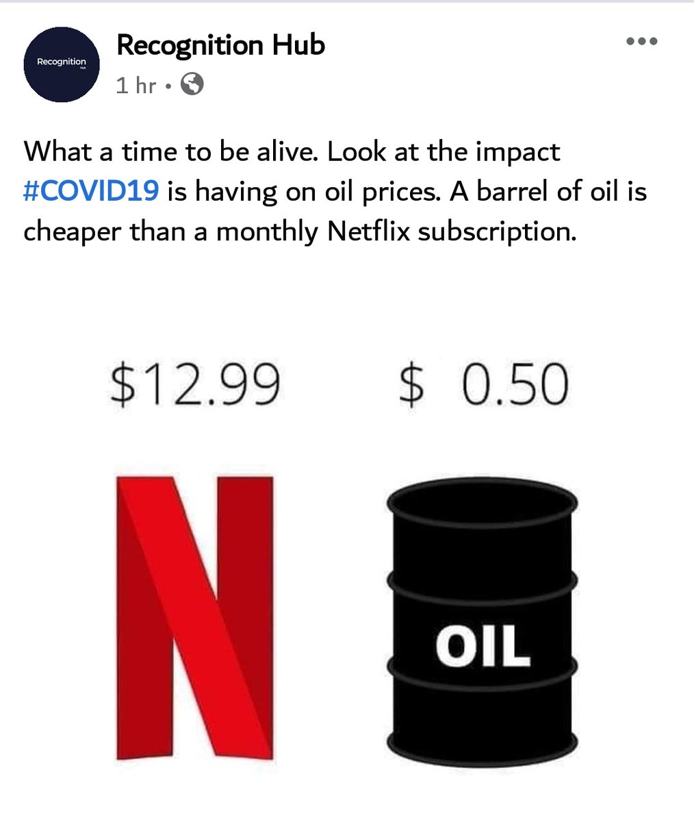 Rabioussa's tweet photo. Gonna tell my kids I was alive when oil hit $0 https://t.co/OOEbgeOBIC