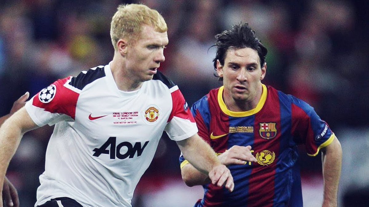 Paul Scholes: " I think about the great players with whom I've shared the pitch Eric Cantona, Zidane, Pirlo, Xavi, Cristiano Ronaldo but the greatest of them all is Lionel Messi "