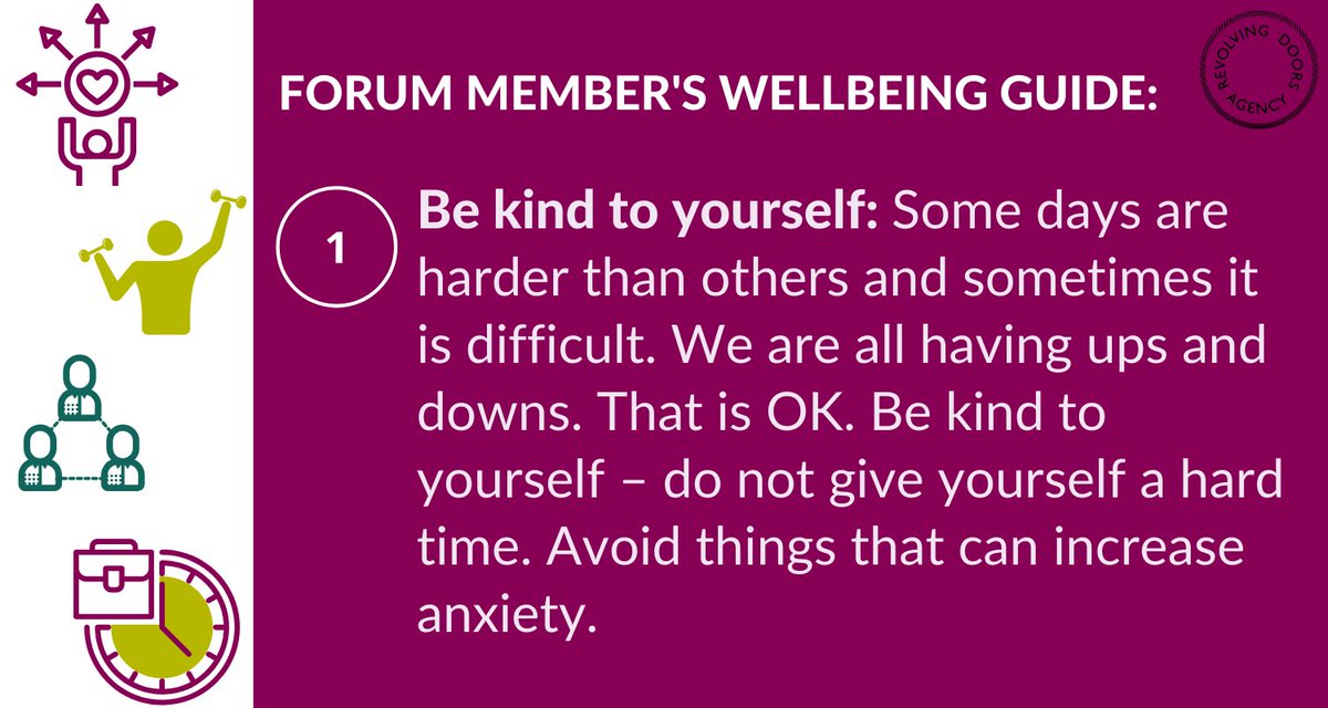 RevDoors's tweet photo. Last week we held our first @RDInvolvement virtual forum. Members discussed the impact that Covid-19 was having on their lives and put together a list of 5 things that were helping them manage the current situation. First and foremost, we must be kind to ourselves 👇 https://t.co/TP61aWvztl