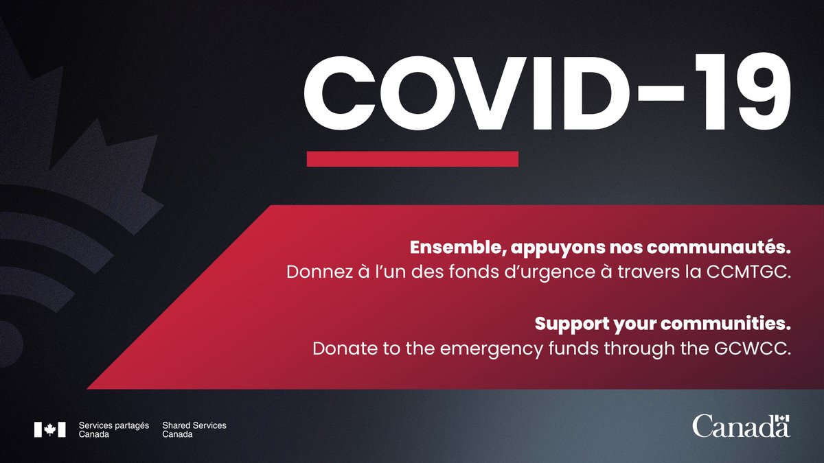 En réponse à la #COVID19, la <a href="/GCWCC_CCMTGC/">GCWCC_CCMTGC</a> a créé une campagne d'urgence pour soutenir les personnes les plus touchées par la pandémie.

Les employés du #GC peuvent désormais faire un don et soutenir directement leurs communautés : ow.ly/K5gB50zjgoH