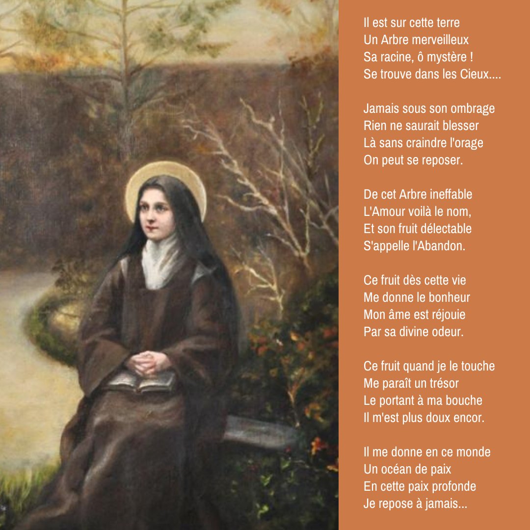 sanctulisieux's tweet photo. Extrait du poème de #sainteThérèse " L'abandon est le fruit délicieux de l'amour "
#steThérèse #TheresedeLisieux #Foi #Amour https://t.co/StM4CYxHRk