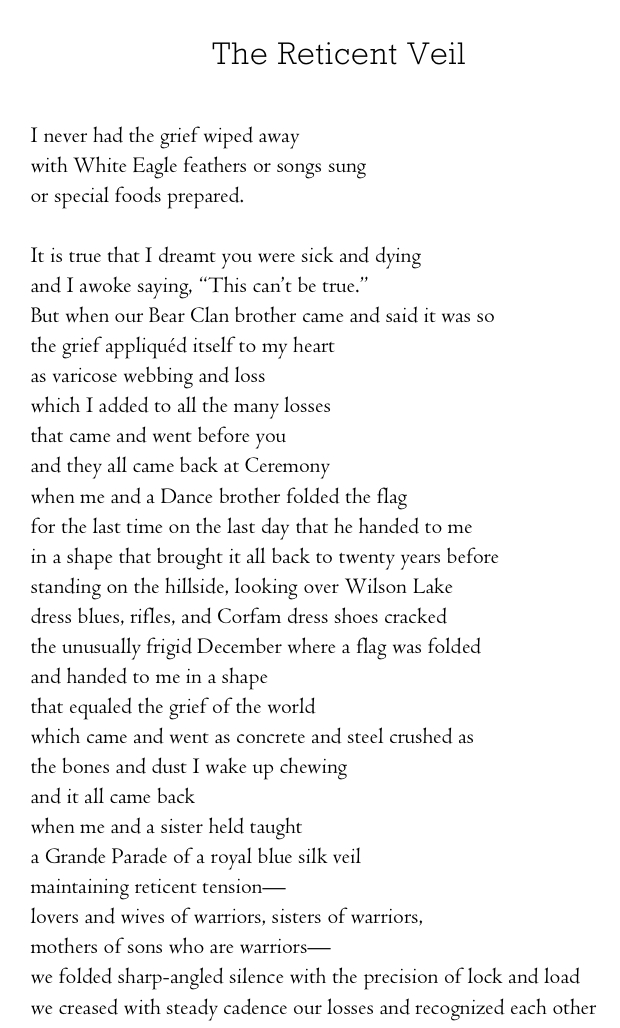 Separated by distances & the threat of disease, the ways we mourn & comfort & remember now seem changed/changing. A personal touchstone this week:  #warpoetry from U.S. Marine & Army veteran  @FlameSuzy. From "murmurs at the gate":  https://amzn.to/3axc8B3   #NationalPoetryMonth 21/n