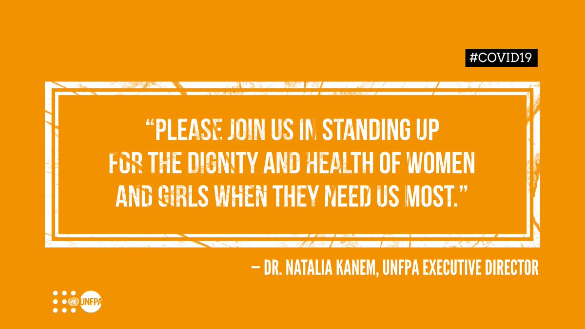 unfpachief's tweet photo. During pandemics:

Pregnancies don’t stop 🤰🏿
Periods don’t stop 🩸
Domestic violence doesn’t stop 🚫

The #coronavirus pandemic must not stop us from delivering the vital services that preserve the lives &amp; protect the dignity of women &amp; girls.
 
#COVID19 https://t.co/igdeFxcRkY