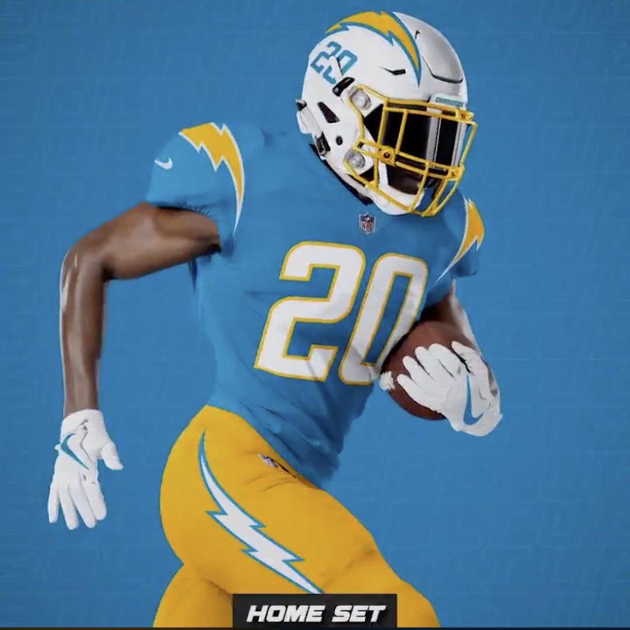 Chargers away best sale jersey