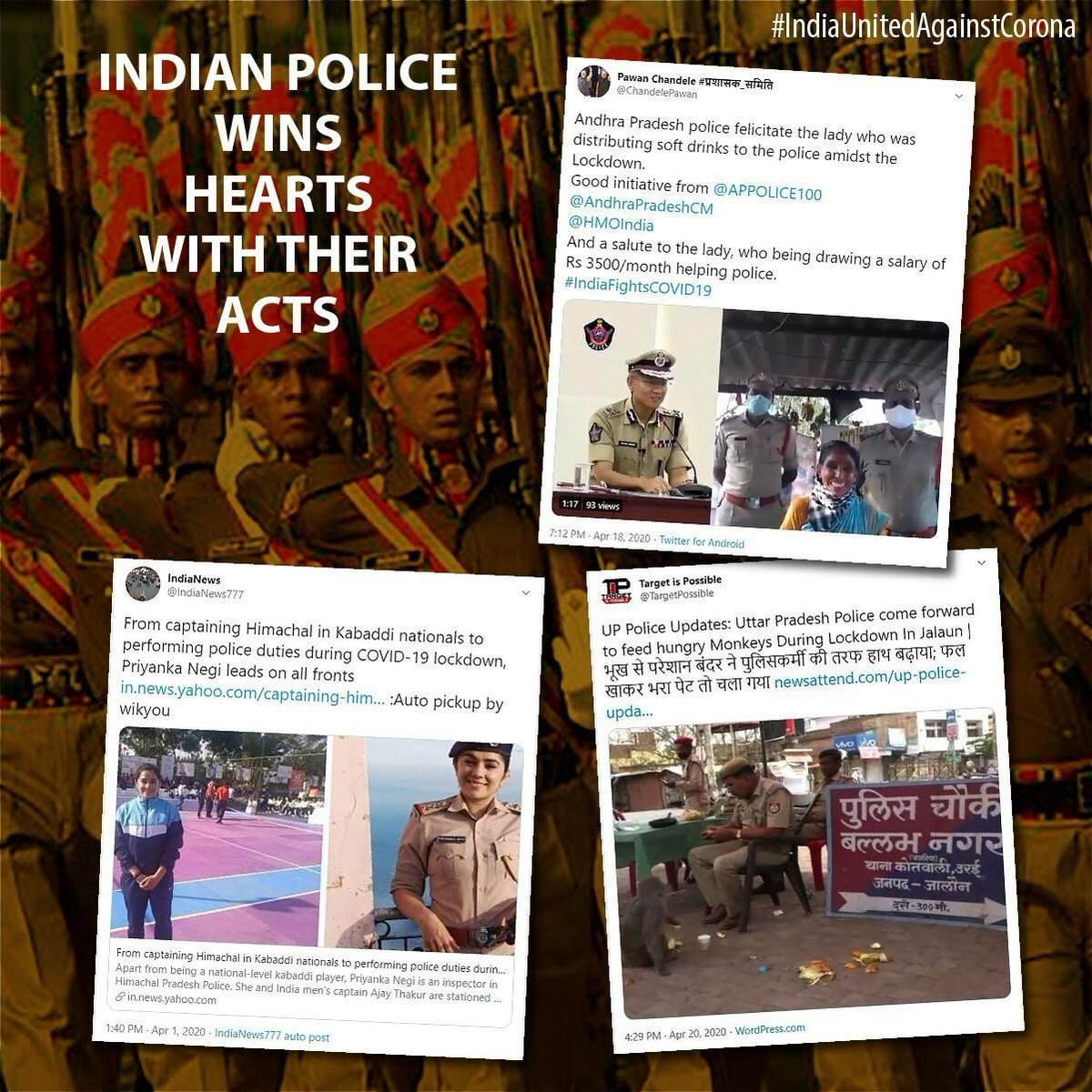 mayurkumar24's tweet photo. #IndiaUnitedAgainstCorona
Indian police wins hearts during lockdown
via NaMo App https://t.co/ebaWINZVi5