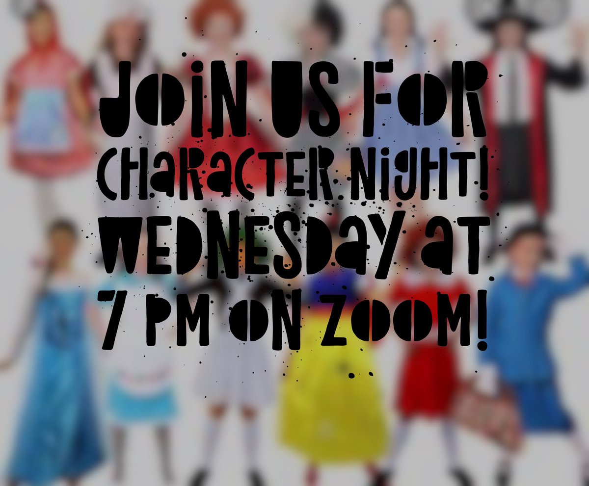 ROCCityPlayers's tweet photo. RCP members! Join us! Dress as your favorite character! Best character wins a trophy (determined by the adults)!! https://t.co/TwXGZLazkI  Meeting ID: 950 9819 6956 Password: 738213  @TDade @rcsdarts https://t.co/DFZUMzWoD1