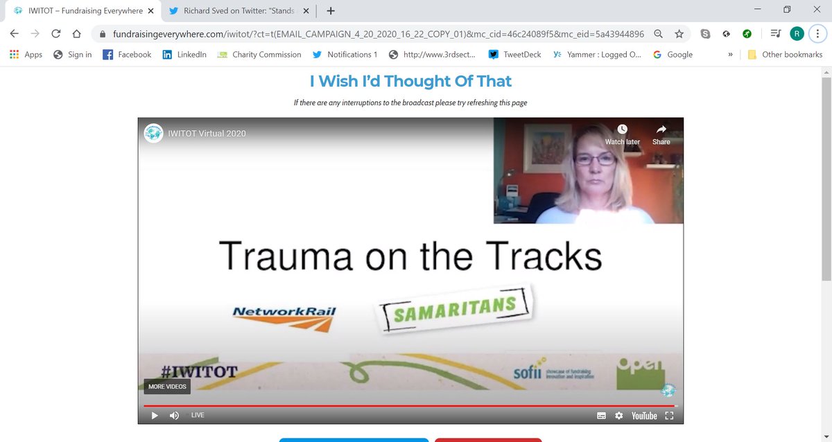 Now it's  @JuliaJuliaw on Trauma on the Tracks, the award winning partnership between  @samaritans and  @networkrail.10 years ago, hard to find companies that might support suicide-related causes.The answer was research. Suicide is a huge financial issue for railways.  #IWITOT