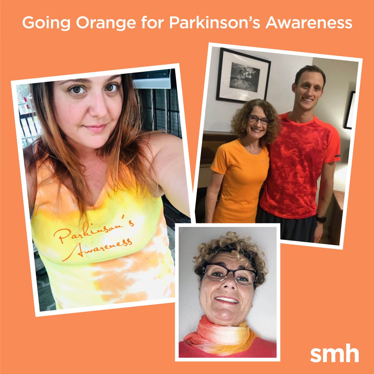 SMHCS's tweet image. #TeamSMH is joining #NeuroChallenge  in &quot;Painting the Town Orange&quot; today! The #smhRehab team &amp;amp; loved ones are donning orange in honor of #ParkinsonsAwareness! Neuro Challenge now offers 40+ free online programs for the Parkinson&apos;s community! More @ NeuroChallenge.org.