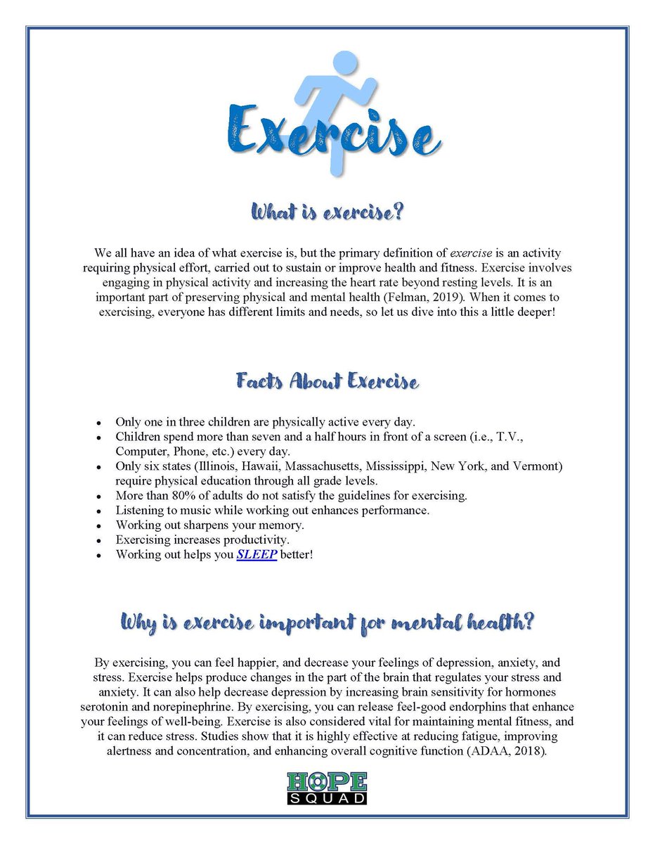 ProsperISD's tweet photo. Are you taking care of your SELFIE by exercising? 
Exercise is physical activity increasing heart rate beyond resting levels. It is a key to feeling happier &amp; decreasing feelings of depression, anxiety, &amp; stress.
https://t.co/wMcd8w1YYG https://t.co/2er1P0gHty