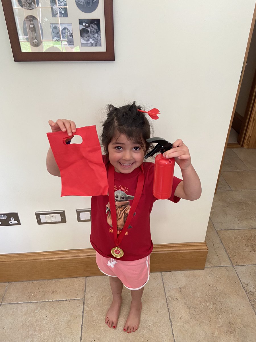 RickyRoopSingh's tweet photo. @MoorlandsEYFS Dani finding her ‘cinq choses rouges’ including her red T Shirt with baby Yoda. https://t.co/QFtX5DmZx1