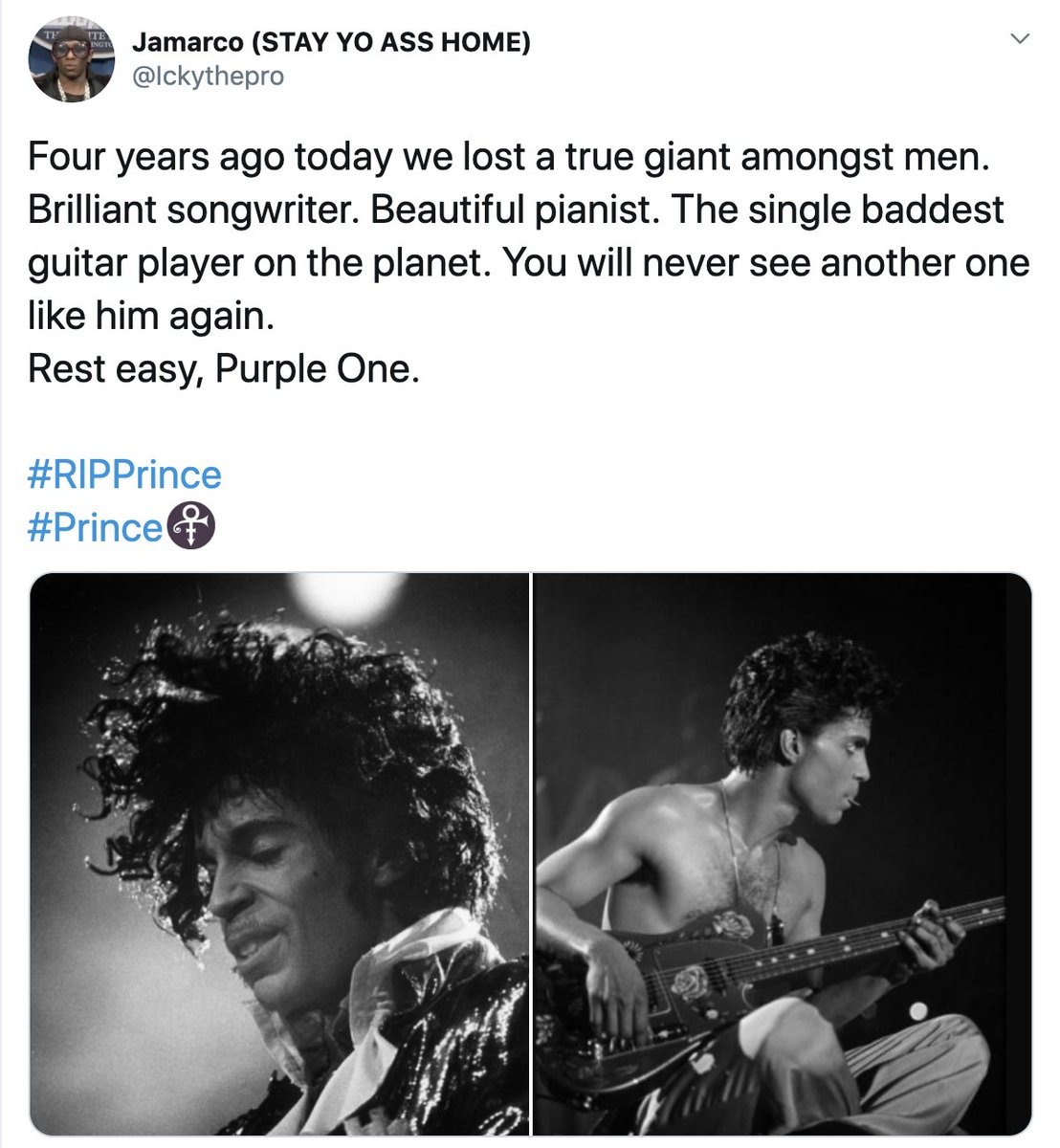 "We lost a true giant amongst men."

People are remembering Prince on the 4th anniversary of his death. #RIPPrince