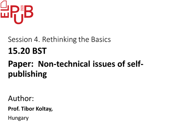 EPub2020's tweet photo. And now moving to #selfpublishing. Meet our next presenter @ktiborH #elpub2020 #make_ElPub_Viral @UCL_Qatar
published on:  https://t.co/nj9d7CvX8l https://t.co/FUP1GoDQaE