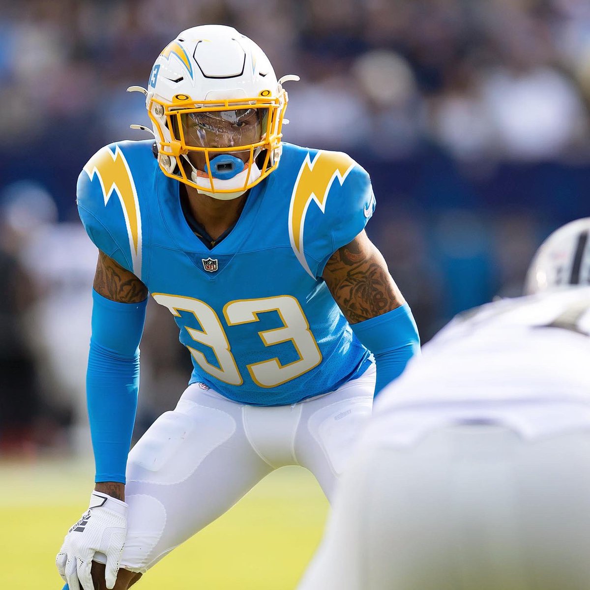 derwin james jersey powder blue