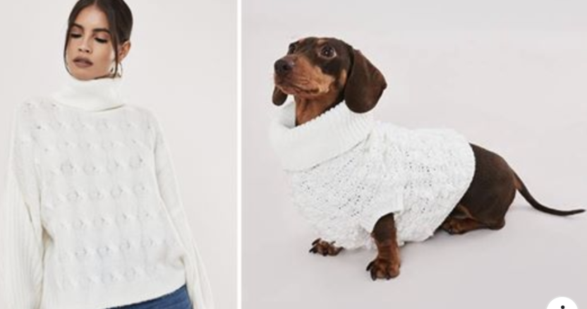 In October, we started working with MG and we wanted to turn something around FAST. We saw the dog jumpers and knew we could PR it easily just to get links into the site. So we created a story in the space of 10 minutes by finding a "human" jumper on-site to match them up...