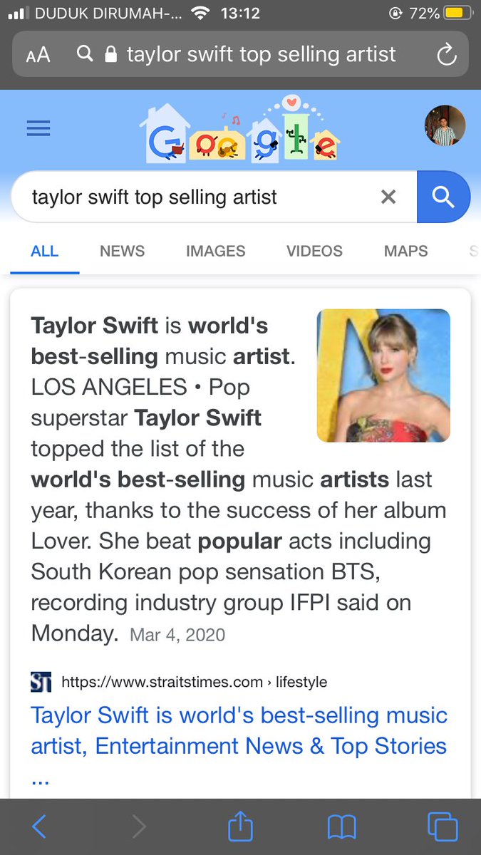 AND taylor swift juga merupakan best selling artist dimana basically nak ringkaskan benda ni semua lagu semua album dia, Dia lah paling banyak sale paling untung, bayangkan 5 drpd 7 album dia terjual lebih dari satu juta dlm masa one week ni physical album bukan platform online!!