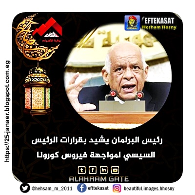 رئيس البرلمان يشيد بقرارات الرئيس السيسي لمواجهة فيروس كورونا