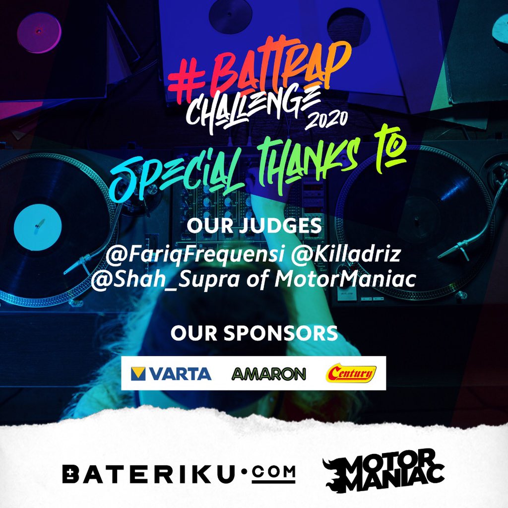 baterikudotcom's tweet photo. #Battrap challenge judges, U GUYS ROCK! @Fariq Frequensi @Killadriz @Shah_Supra of Motor Maniac! Word up to our sponsors, AMARON, VARTA &amp; CENTURY too! https://t.co/FEnPJ6gVSc