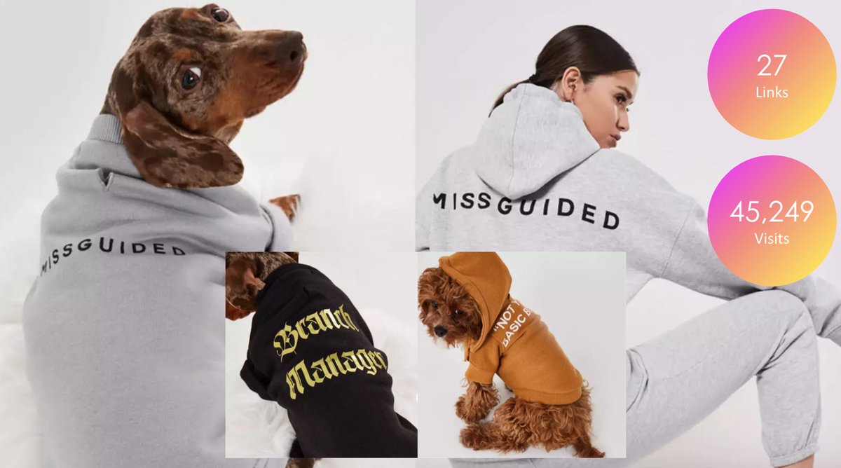 The team at MG which  @SamPenno_MUFC leads created a full product page, optimised, with content and ordered new product lines (branded Missguided loungewear for dogs) which took a couple of weeks from ideation to going live on site. And we re-pushed...