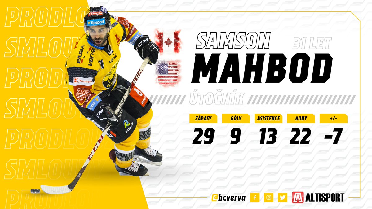 hcverva's tweet image. Klub se dohodl s kanadským útočníkem Samsonem Mahbodem na nové smlouvě. Rodák z Montrealu je tak dalším důležitým článkem v budování kádru pro novou sezónu. V Litvínově podepsal smlouvu na dva roky. Více ➡️ hcverva.cz/clanek.asp?id=…