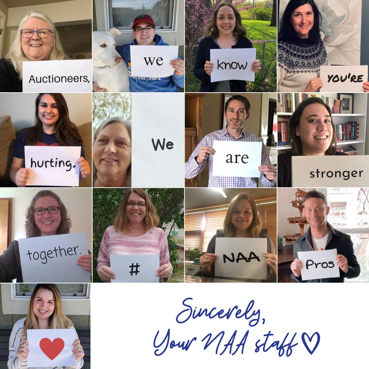 Indmactrader's tweet photo. During these unprecedented times, it's more important now than ever to stay connected—because we're stronger together. Know that we at the NAA care about you, and we're here to help 💙 #NAAPros #strongertogether
National Auctioneers Association https://t.co/LKfwNWt8pg