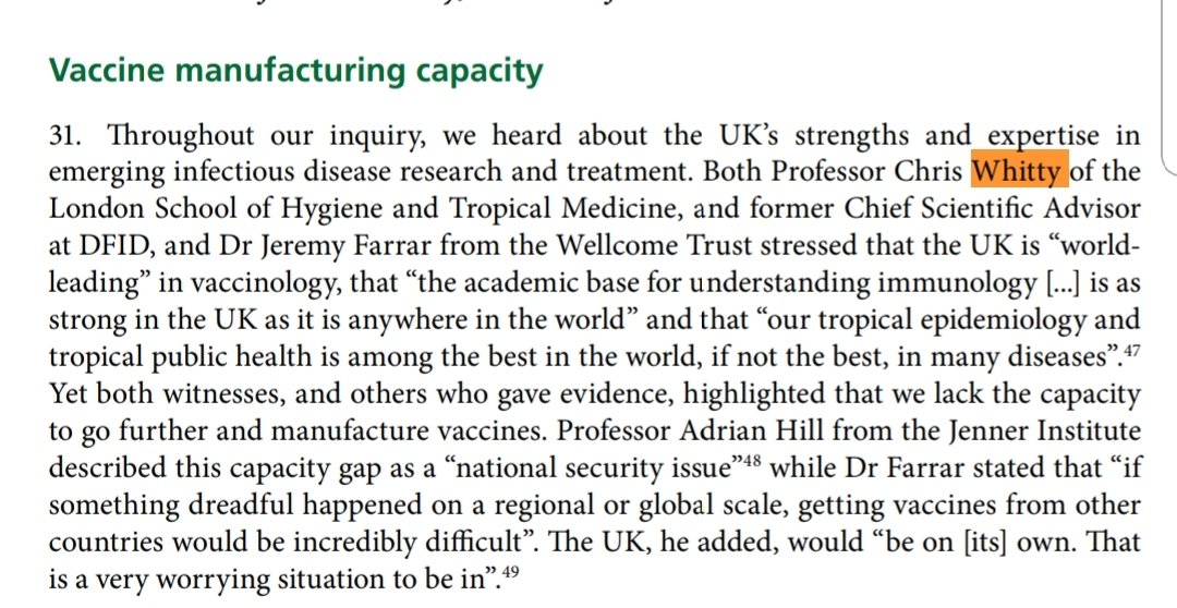 Who was banging the  #BillGates  #CEPI drum in  #Parliament for the manufacture of  #vaccines after the  #Ebola outbreak? None other than  #ChrisWhitty &  #JennerInstitute .  #COVID19  #GatesFoundation  #WHO