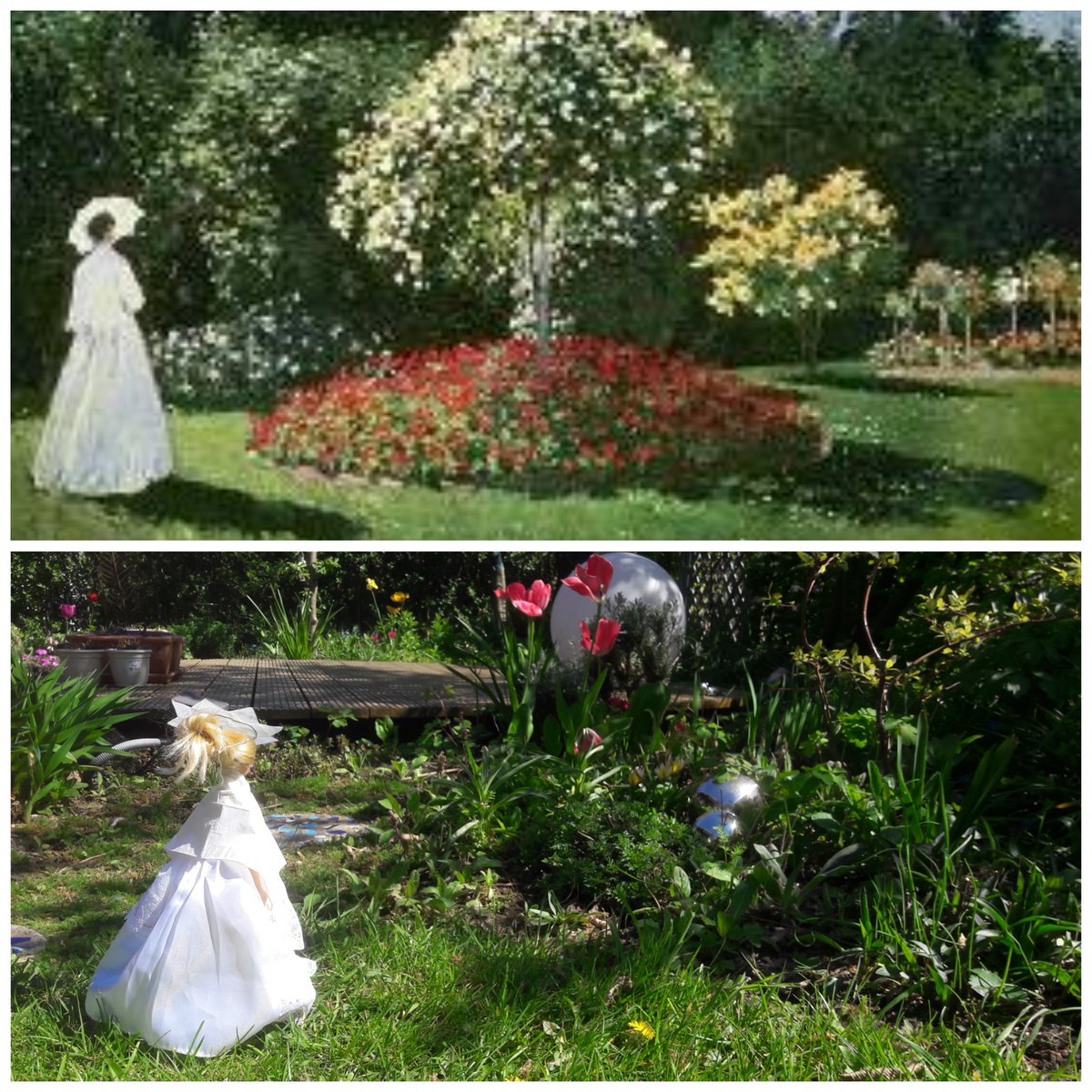 Das Bild meiner Tochter zum aktuellen Kunstunterricht des Gymnasiums an der Hönne: Claude Monet - Frau im Garten #gettymuseumchallenge  #gettychallenge