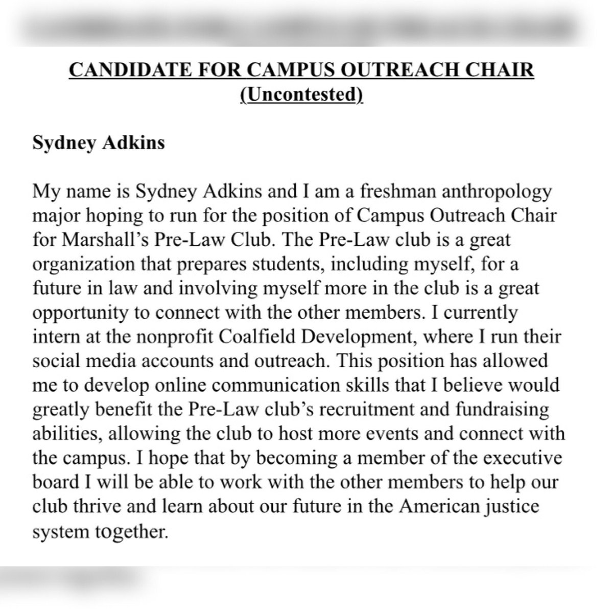 MUPreLaw's tweet photo. And congratulations to our new Secretary/Treasurer, Cait Kelley, and our new Campus Outreach Chair, Sydney Adkins! Both ran uncontested and will be taking on their roles in the fall. https://t.co/4JjWHK8odu