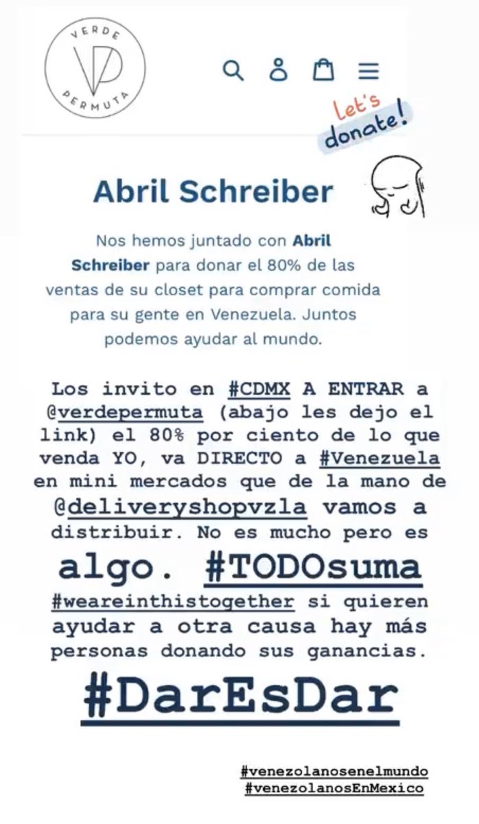 Si estás en #Mexico te invito a comprar para ayudar... si, #VerdePermuta es una tienda de ropa “reciclada” osea usada, y voy a vender algunas cosas ahí para junto con otras amigas y amigos hacer algunos mercados en Vzla y repartirlos: verde-permuta.myshopify.com/collections/ab…