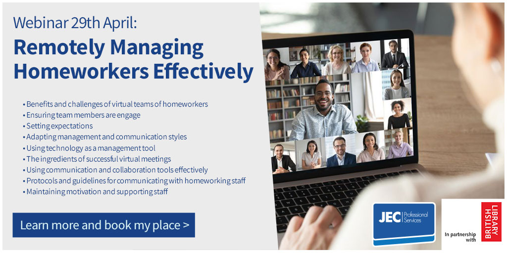 How to manage homeworkers

Pleased to be presenting this webinar on Wednesday 29th April at 11 am
jecps.co.uk/remotely-manag…