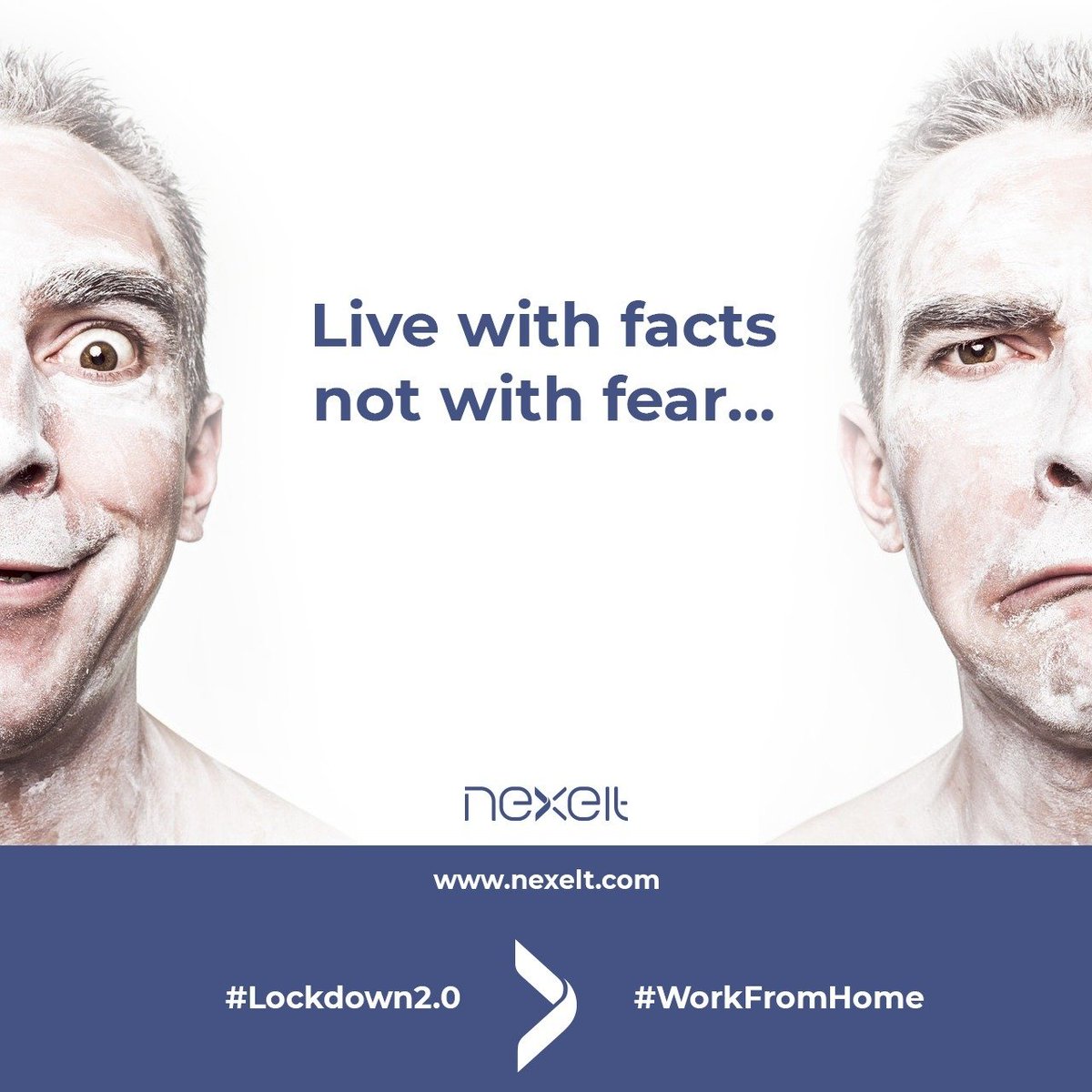 nexeltdigital's tweet photo. Live with facts not with fear....

#NexeltDigital #SEO #SocialMediaAgency #DigitalMarketingAgency #LockDown2 #StayHomeStaySafe #IndiaFightsCorona #GoCorona #Namaste #SocialDistancing #thankstotechnology #seoagency #seo2020 https://t.co/NXkq45aR9M