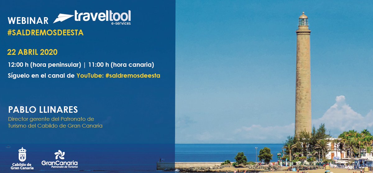 GranCanariaTur's tweet image. Este miércoles, 22 a las 11:00h (hora local) el Patronato de Turismo de Gran Canaria participa en la webinar de #Traveltool con el objetivo de plantear las claves y estrategias para hacer frente al coronavirus en el sector turístico. 

👉bit.ly/webinartravelt…