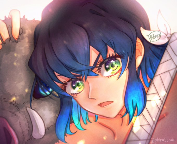 ふぃな⚡は社畜絶好調！さんがTwitterに投稿した嘴平伊之助(鬼滅の刃)のイラスト。